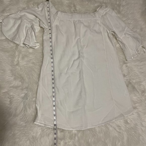 O'Neill Clady Dress White off the shoulder tunic length Summer, Large - Picture 8 of 16